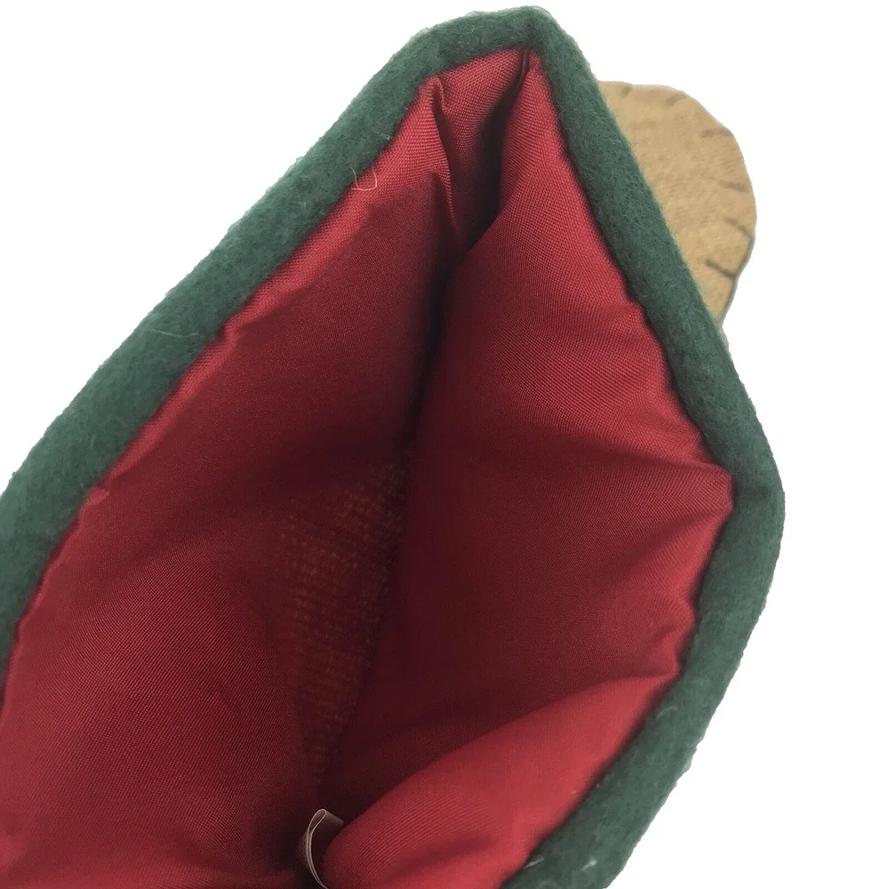 Advance Concept Ltd Christmas Stocking Burlap Green Red Felt Star Lined Country